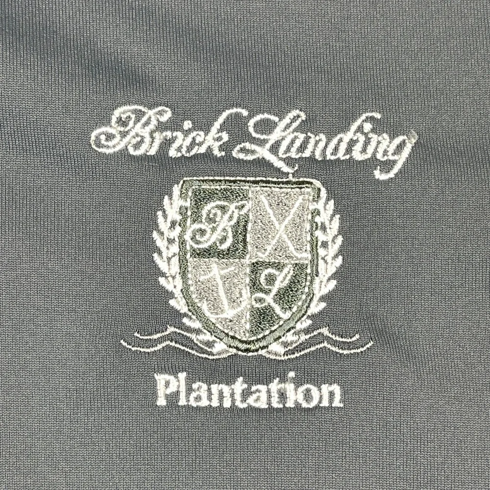 Adidas Polo Shirt Mens Large Gray Golf Brick Landing Plantation‎ Vacation Travel